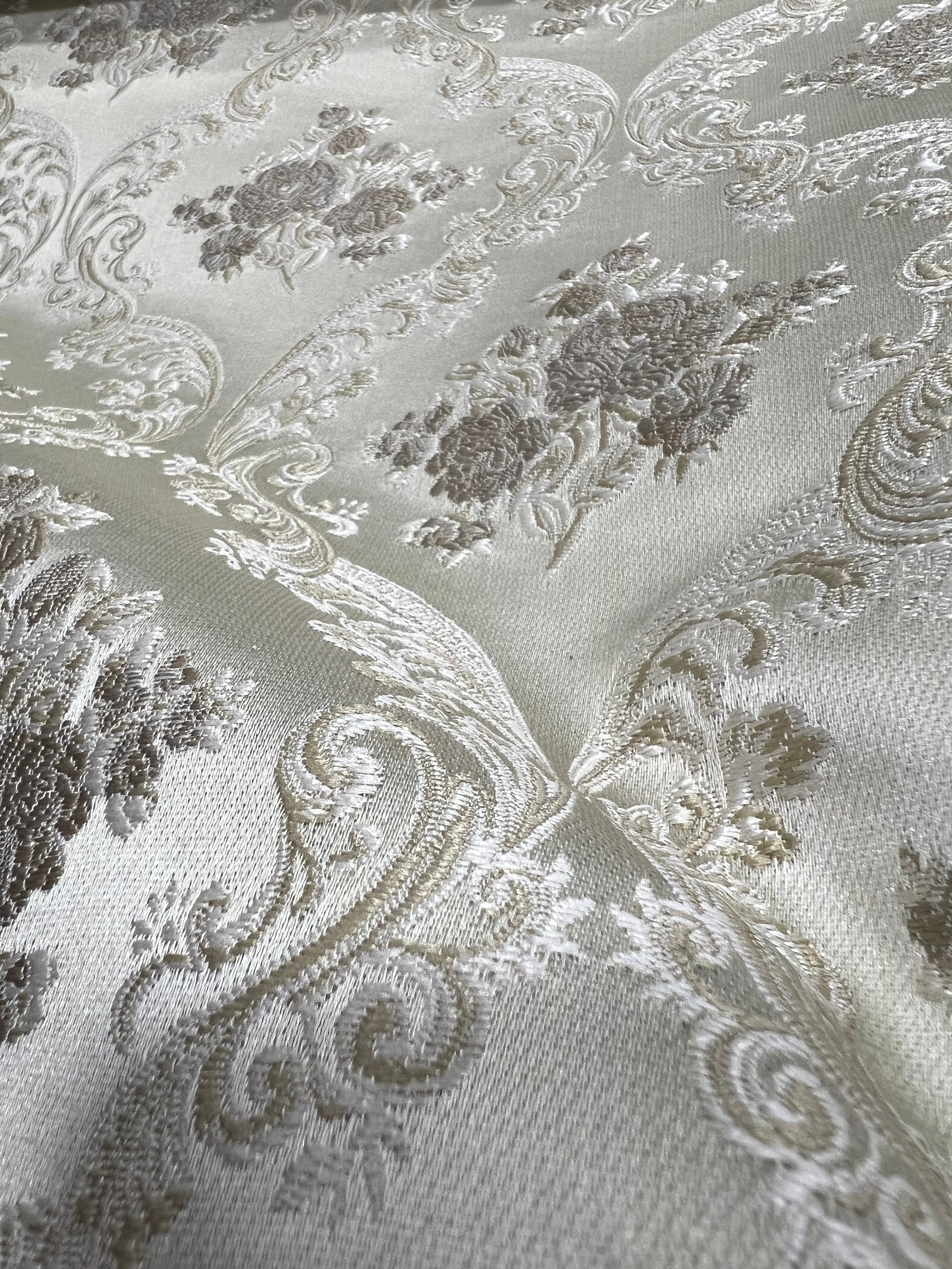 Jacquard Brocade in Damask  – Ideal for Upholstery & Drapes (Victorian Grace)