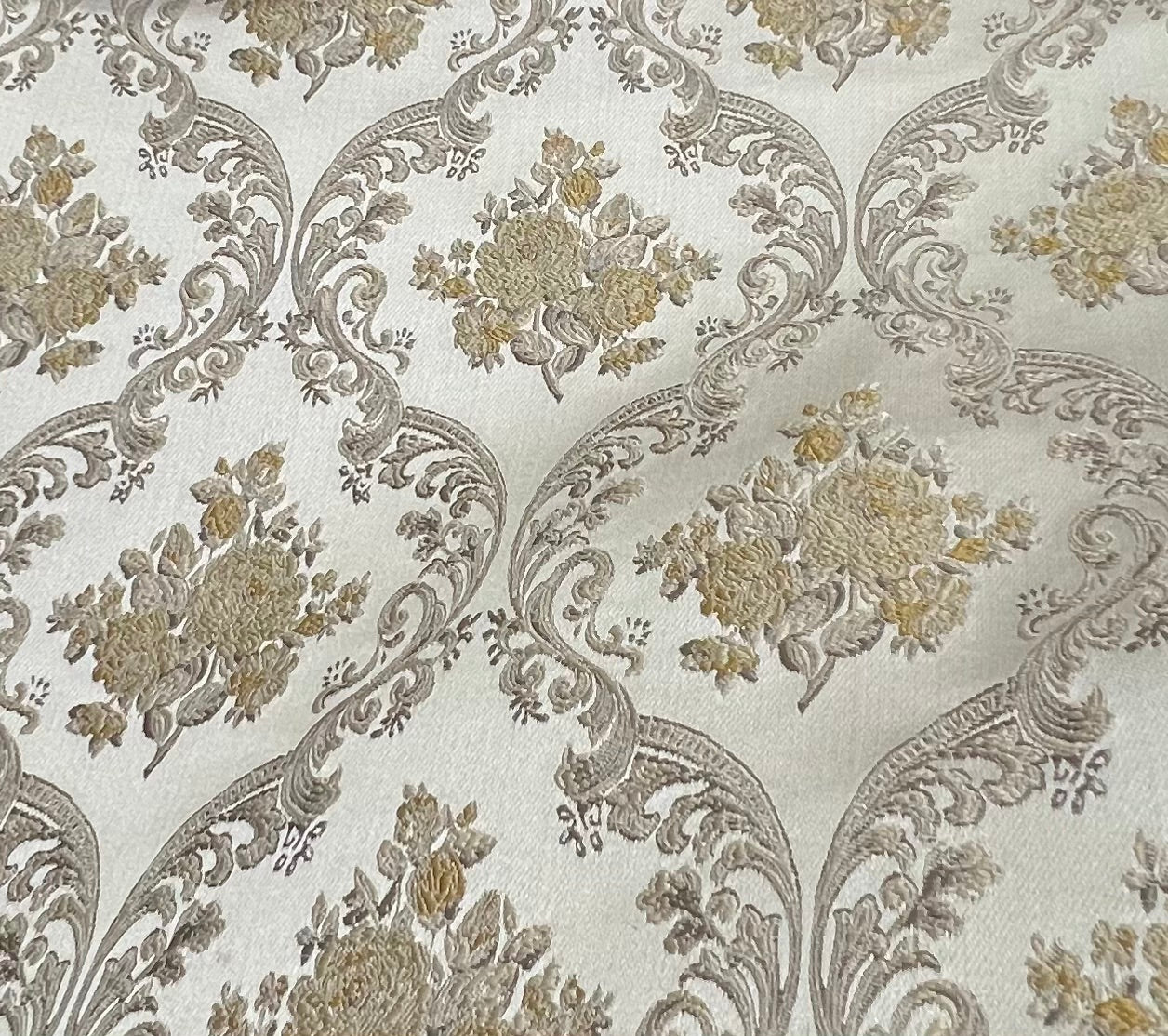 Jacquard Brocade in Damask  – Ideal for Upholstery & Drapes (Victorian Grace)