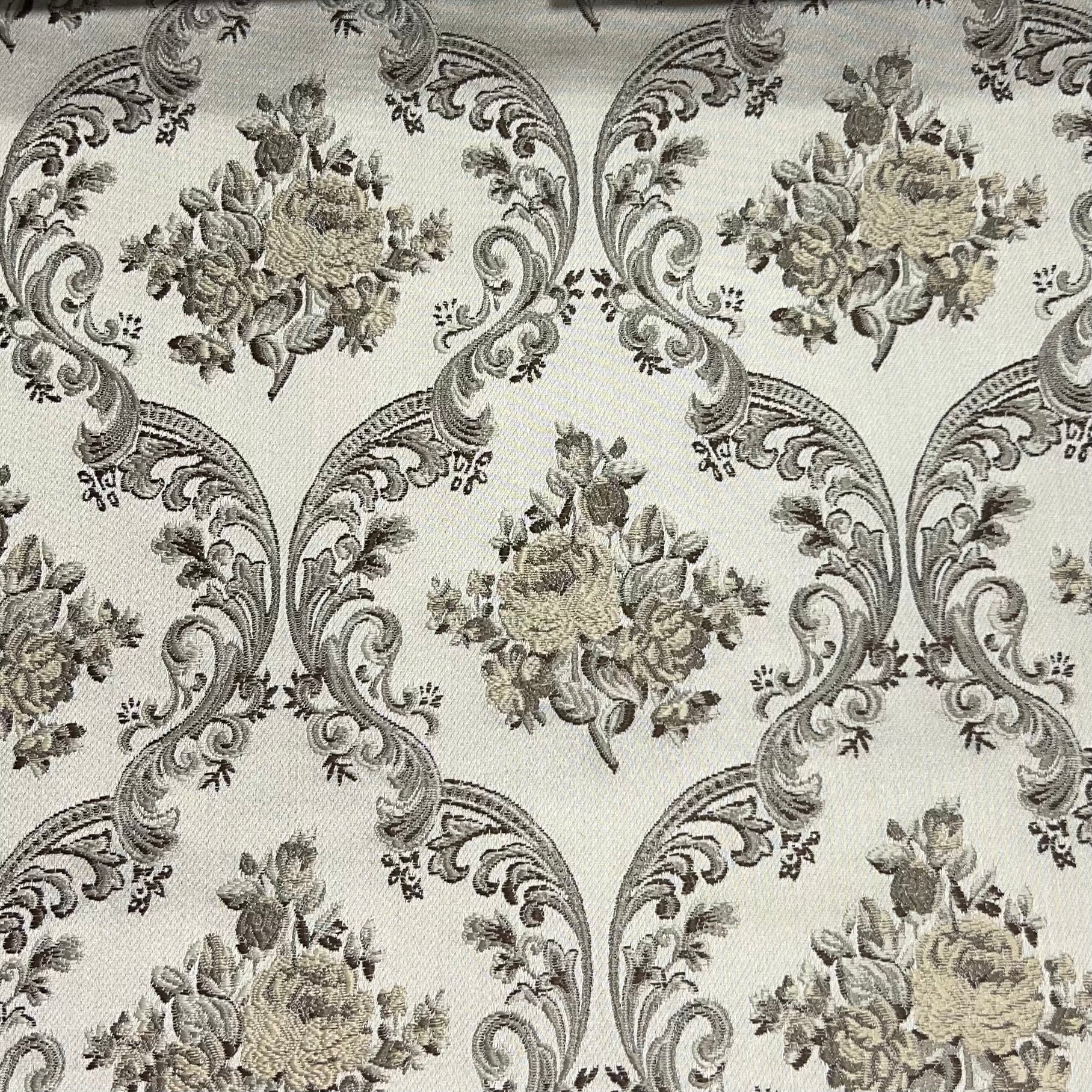 Jacquard Brocade in Damask  – Ideal for Upholstery & Drapes (Victorian Grace)