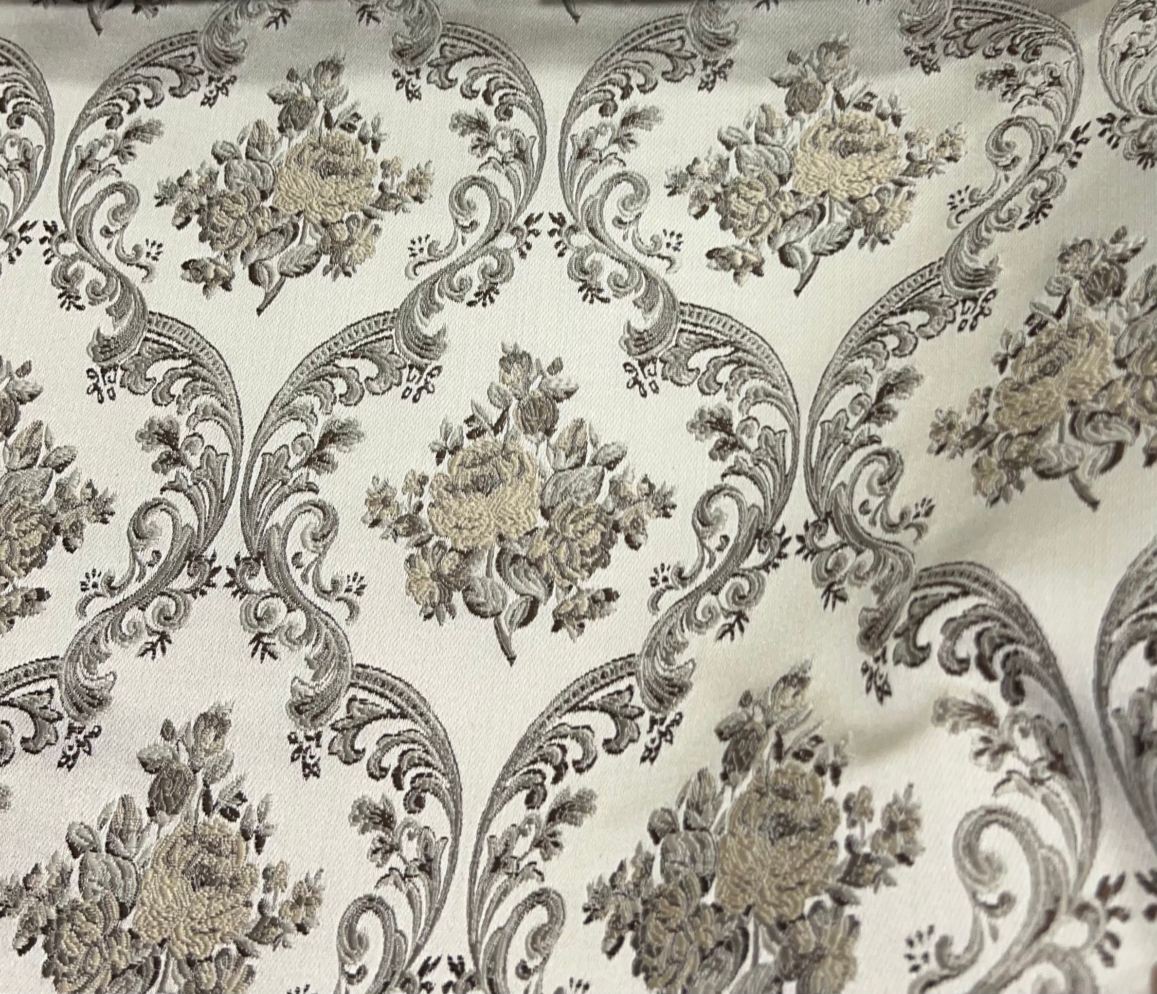 Jacquard Brocade in Damask  – Ideal for Upholstery & Drapes (Victorian Grace)