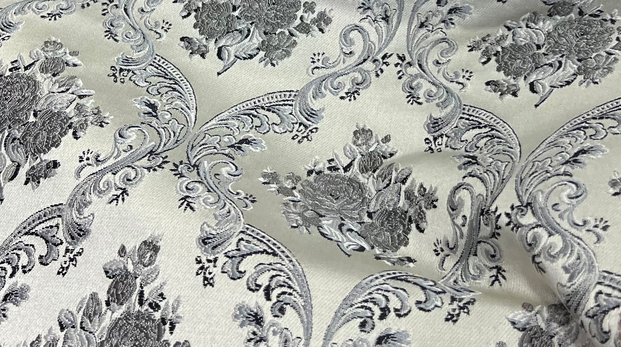 Jacquard Brocade in Damask  – Ideal for Upholstery & Drapes (Victorian Grace)