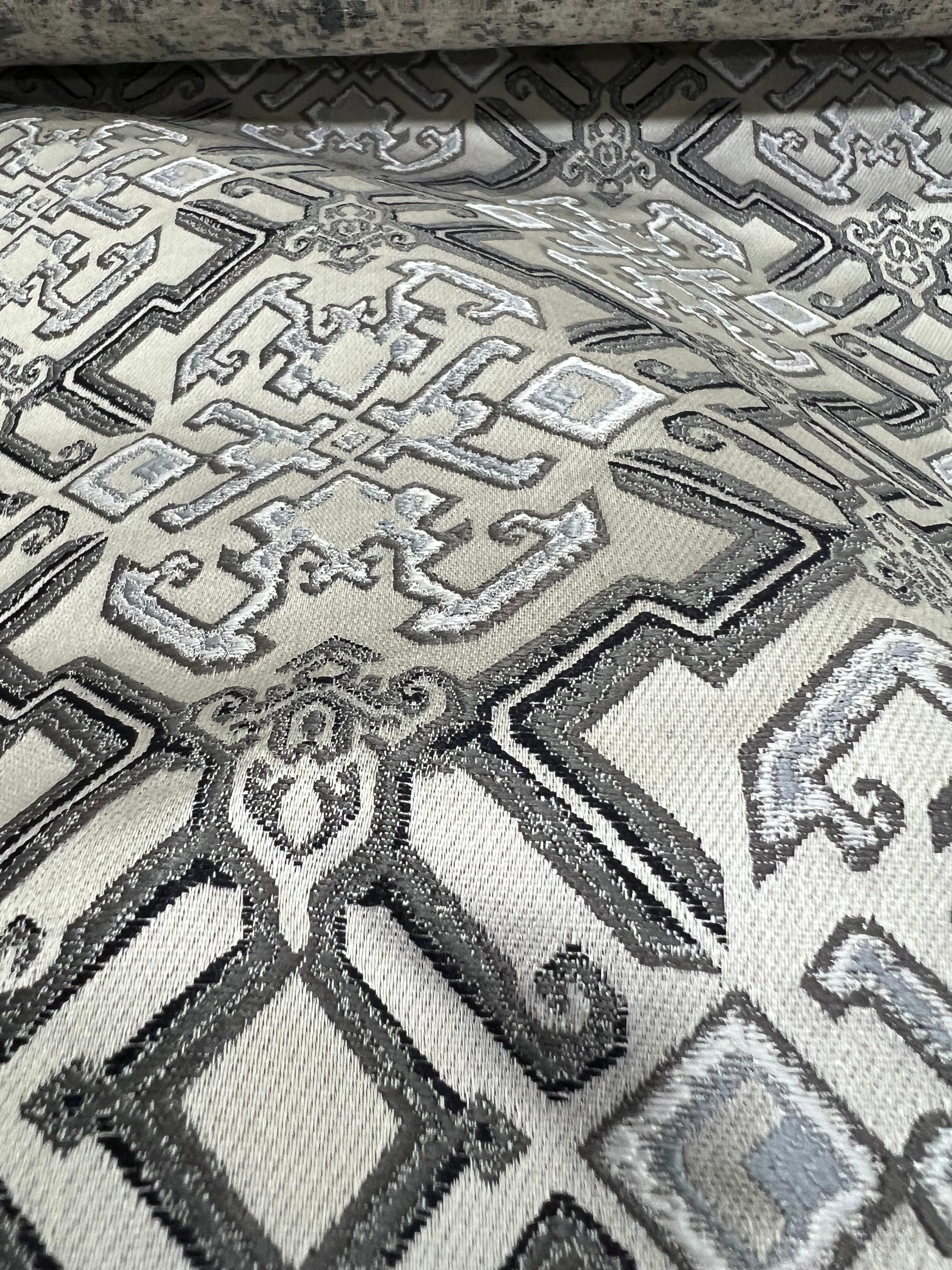 Jacquard Brocade in Roman Mosaic  – Ideal for Dining Chairs & Drapery (Antique Luxe)