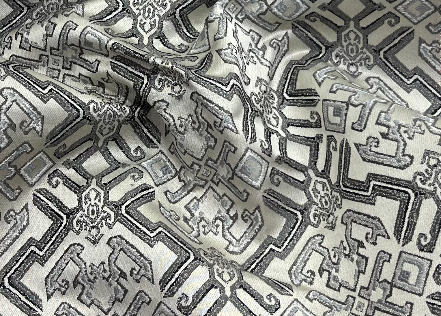 Jacquard Brocade in Roman Mosaic  – Ideal for Dining Chairs & Drapery (Antique Luxe)