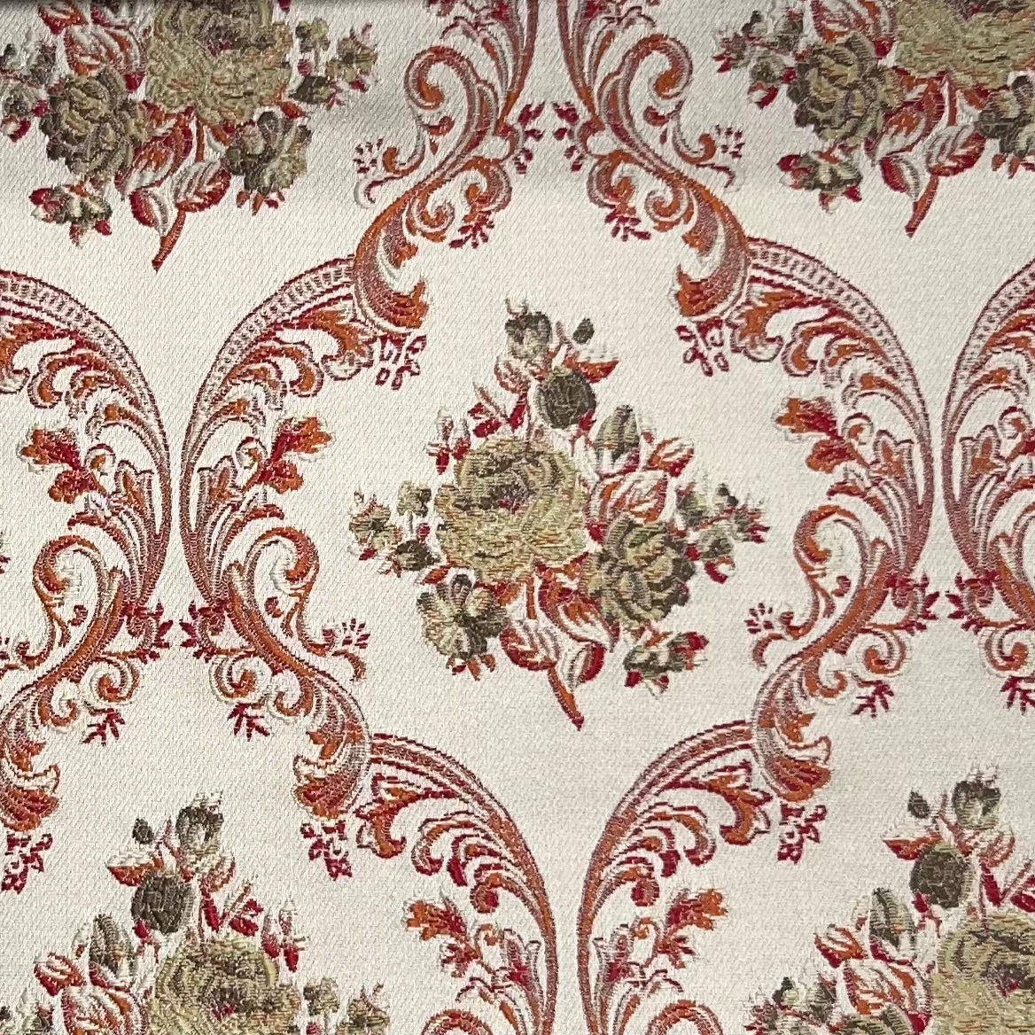 Jacquard Brocade in Damask  – Ideal for Upholstery & Drapes (Victorian Grace)
