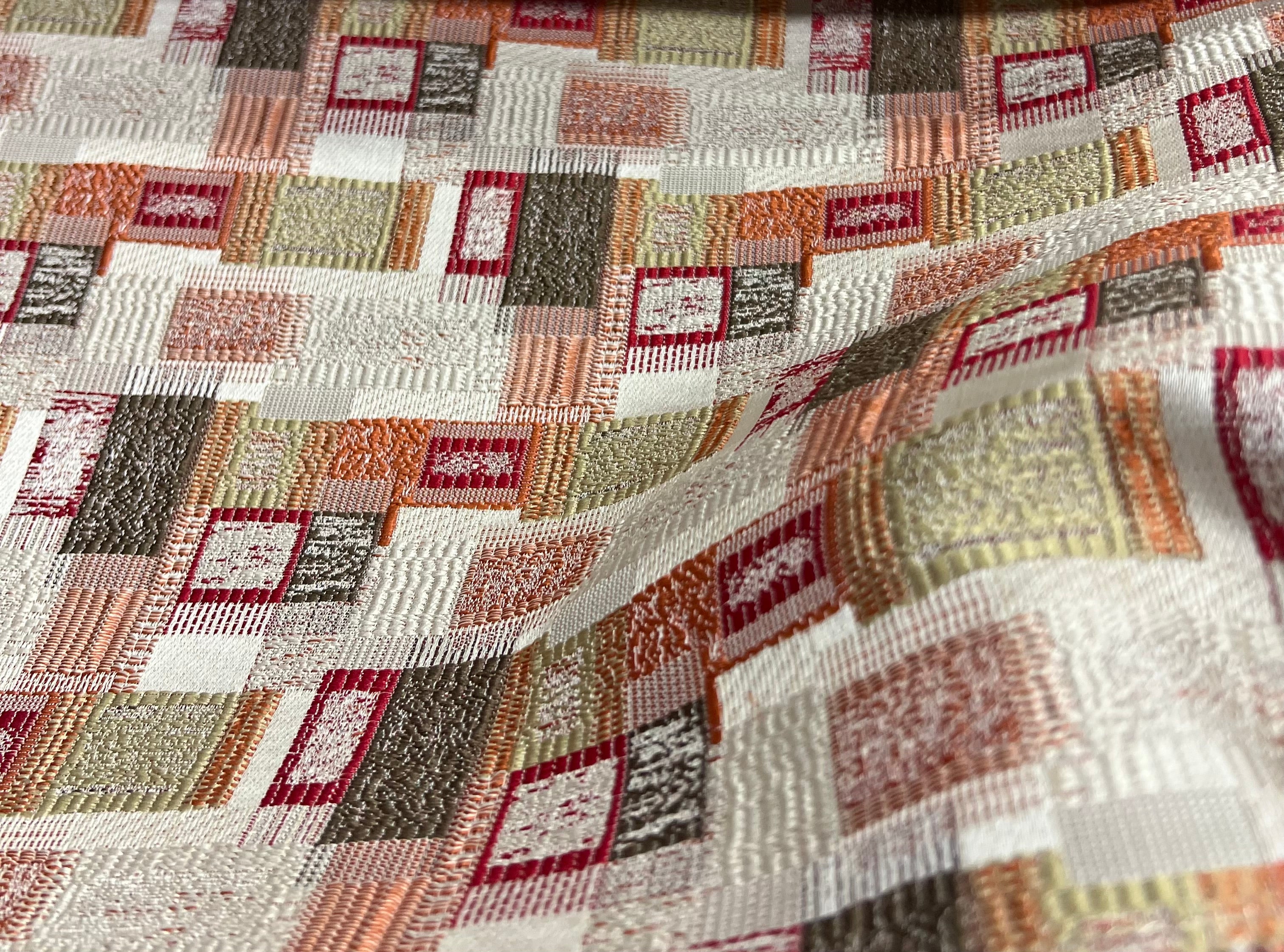 Jacquard Brocade in Abstract Rug – Ideal for Upholstery (Antique Charm)