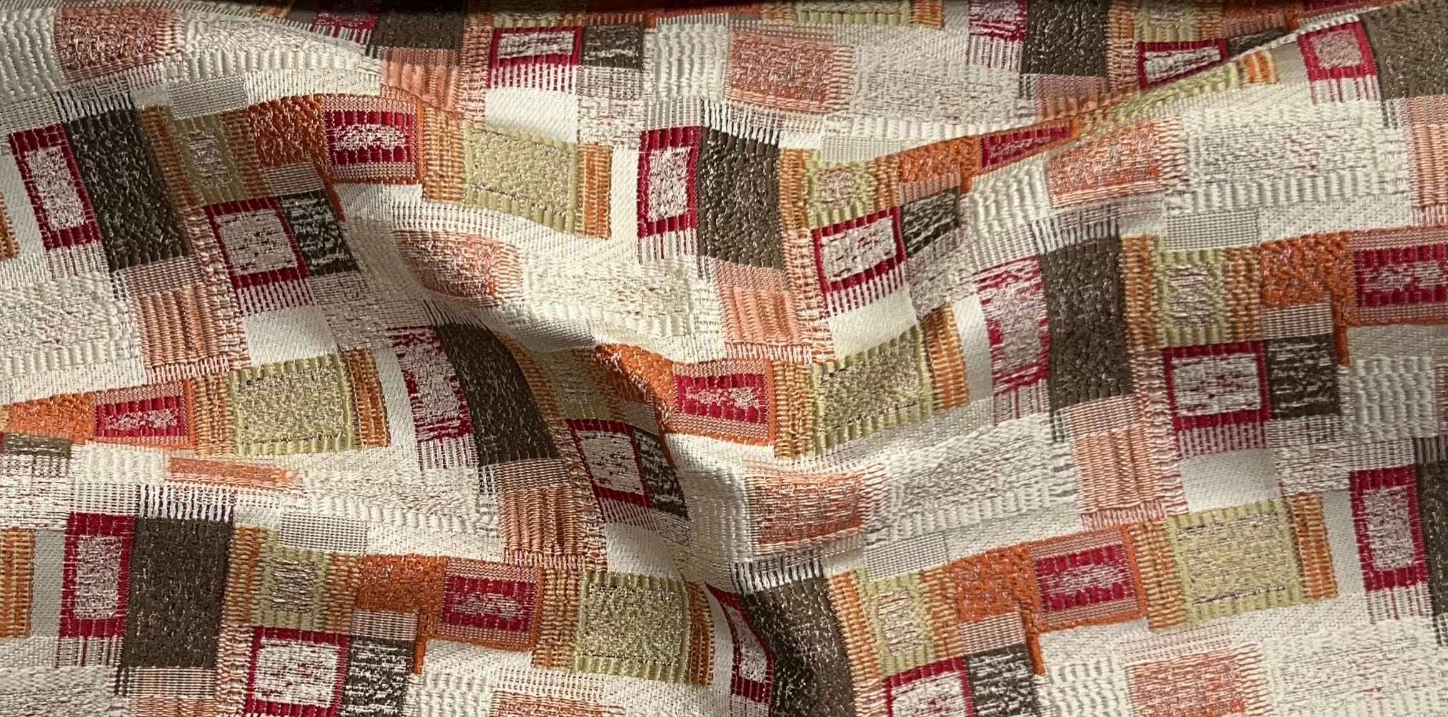 Jacquard Brocade in Abstract Rug – Ideal for Upholstery (Antique Charm)