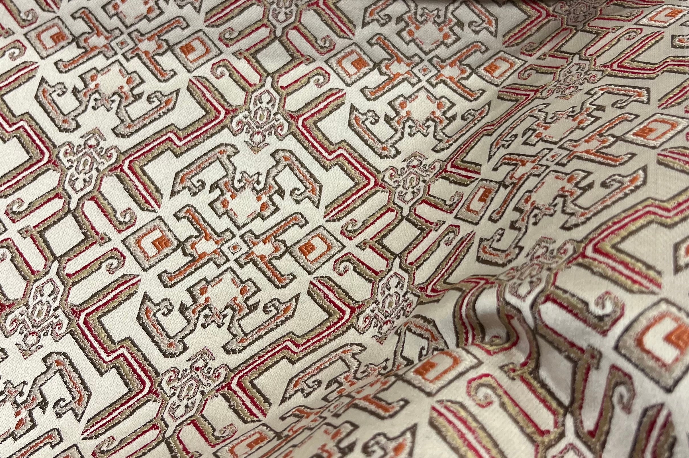 Jacquard Brocade in Roman Mosaic  – Ideal for Dining Chairs & Drapery (Antique Luxe)