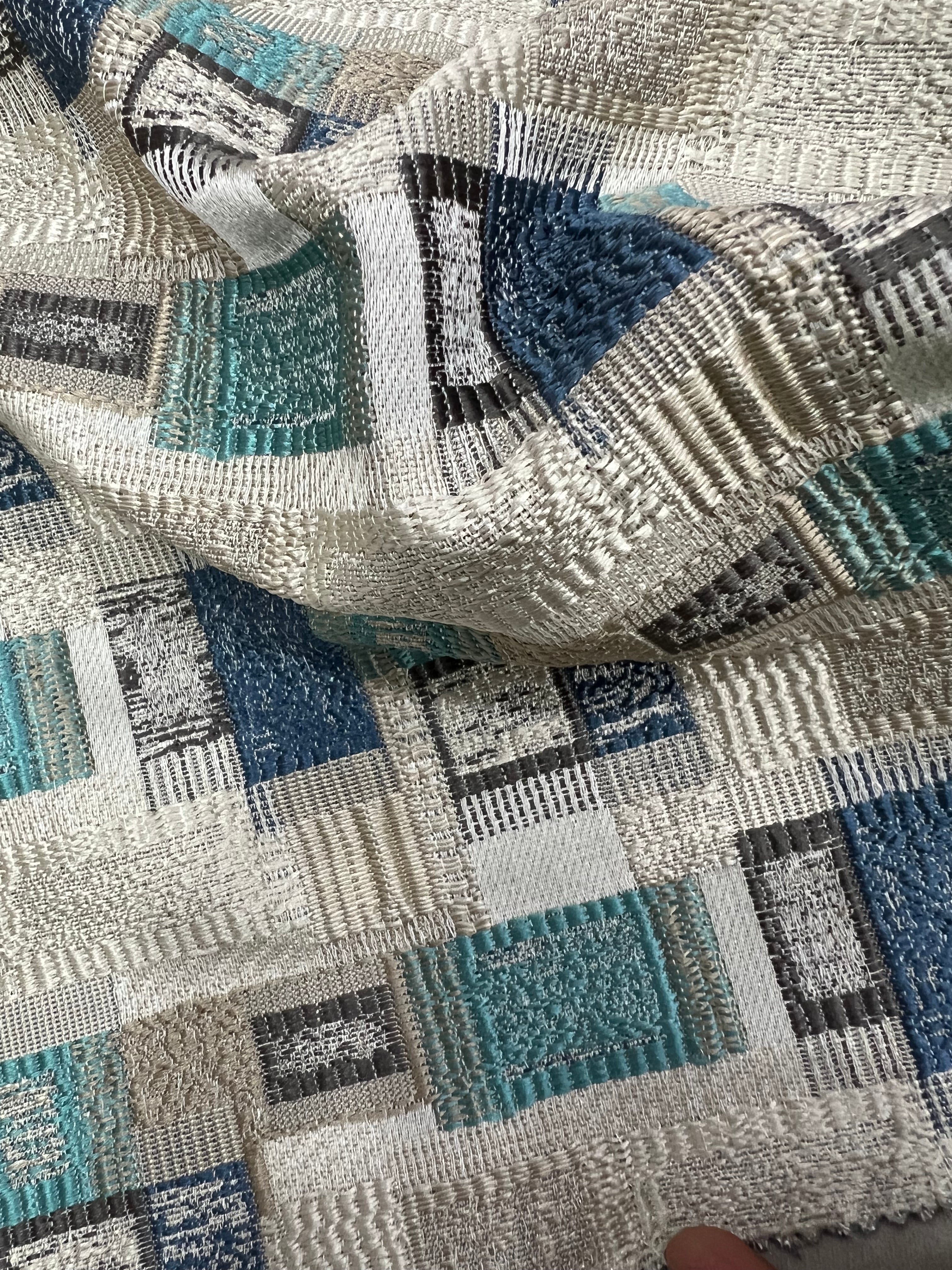 Jacquard Brocade in Abstract Rug – Ideal for Upholstery (Antique Charm)