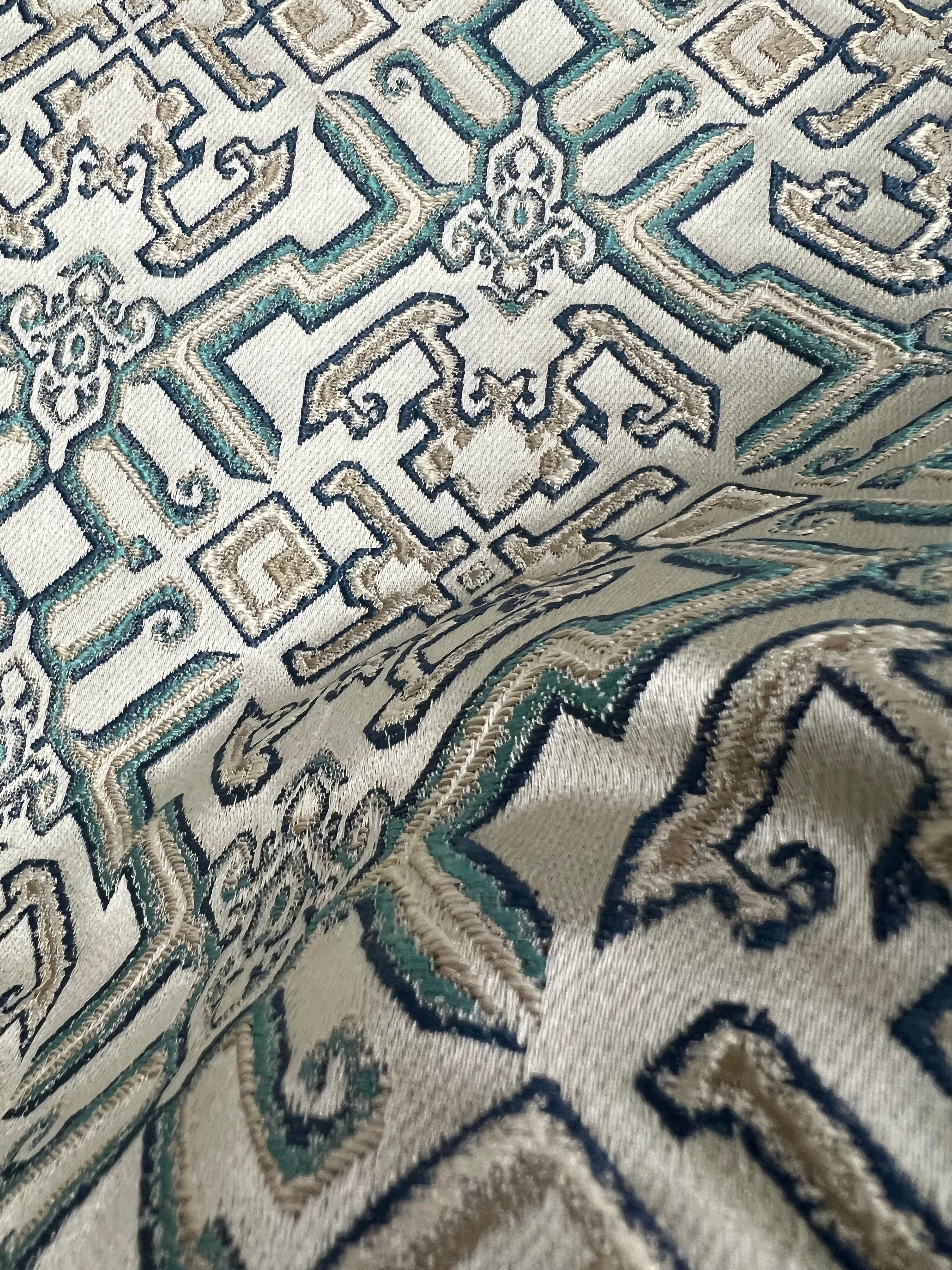 Jacquard Brocade in Roman Mosaic  – Ideal for Dining Chairs & Drapery (Antique Luxe)