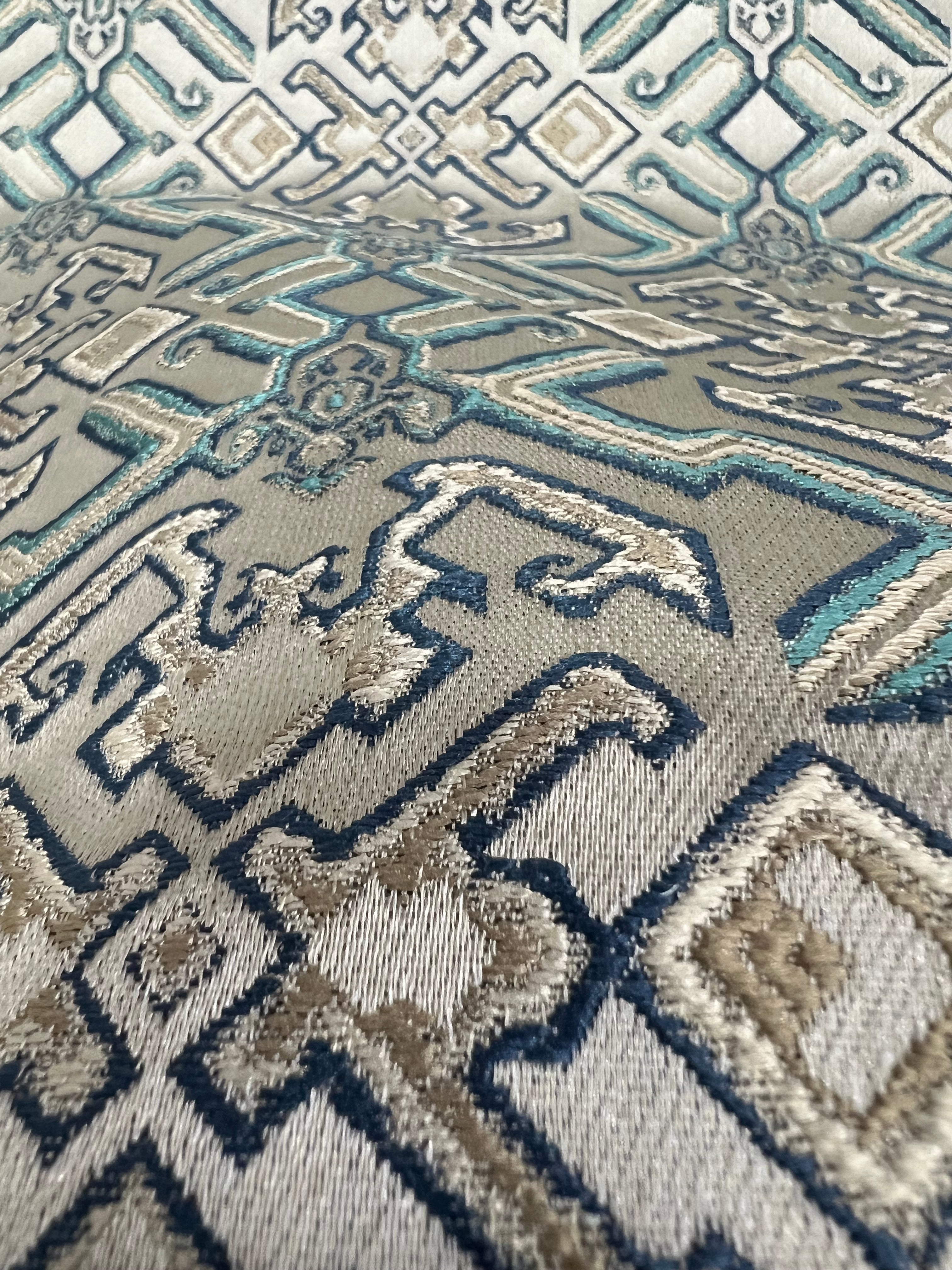 Jacquard Brocade in Roman Mosaic  – Ideal for Dining Chairs & Drapery (Antique Luxe)