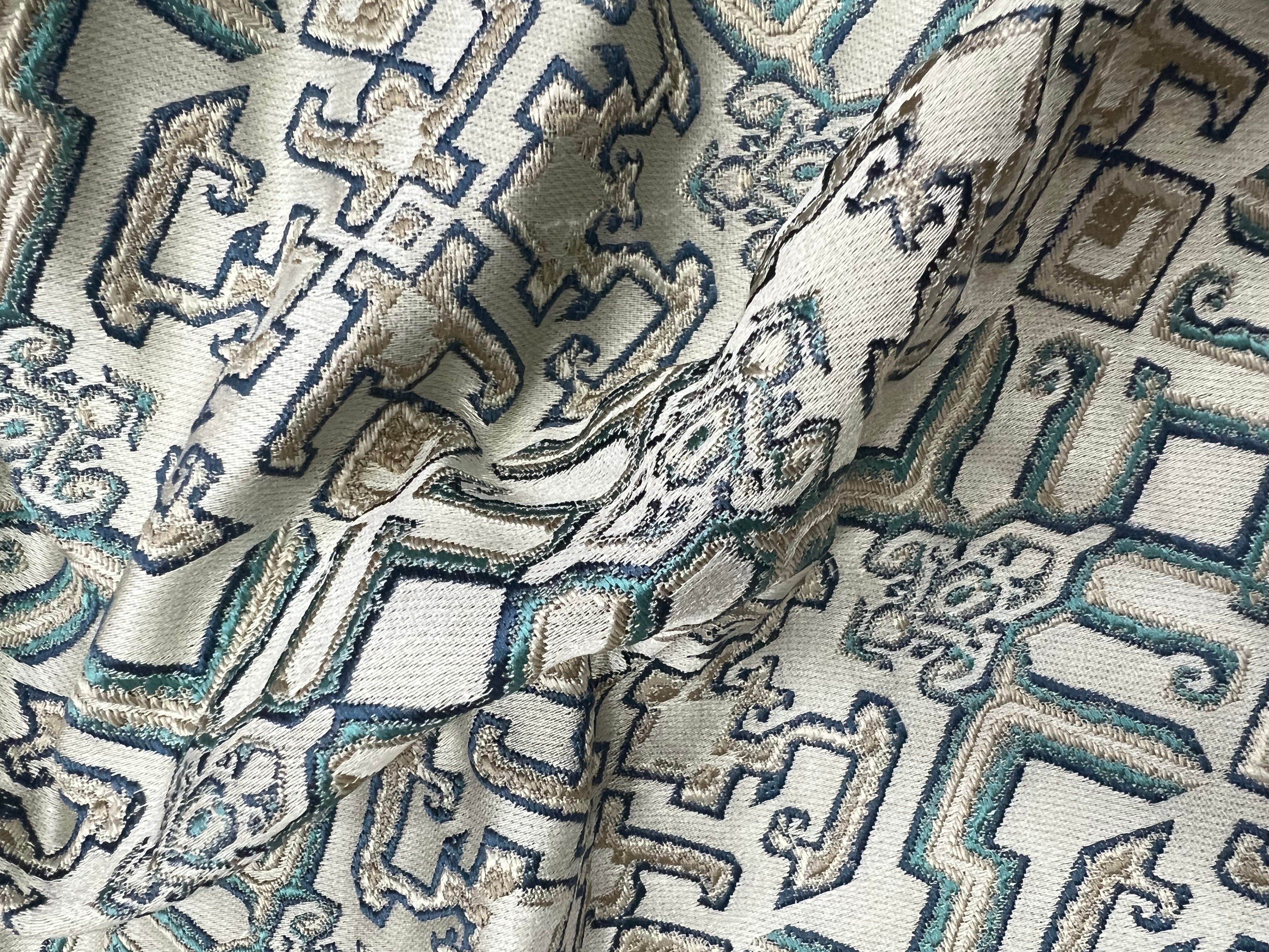 Jacquard Brocade in Roman Mosaic  – Ideal for Dining Chairs & Drapery (Antique Luxe)