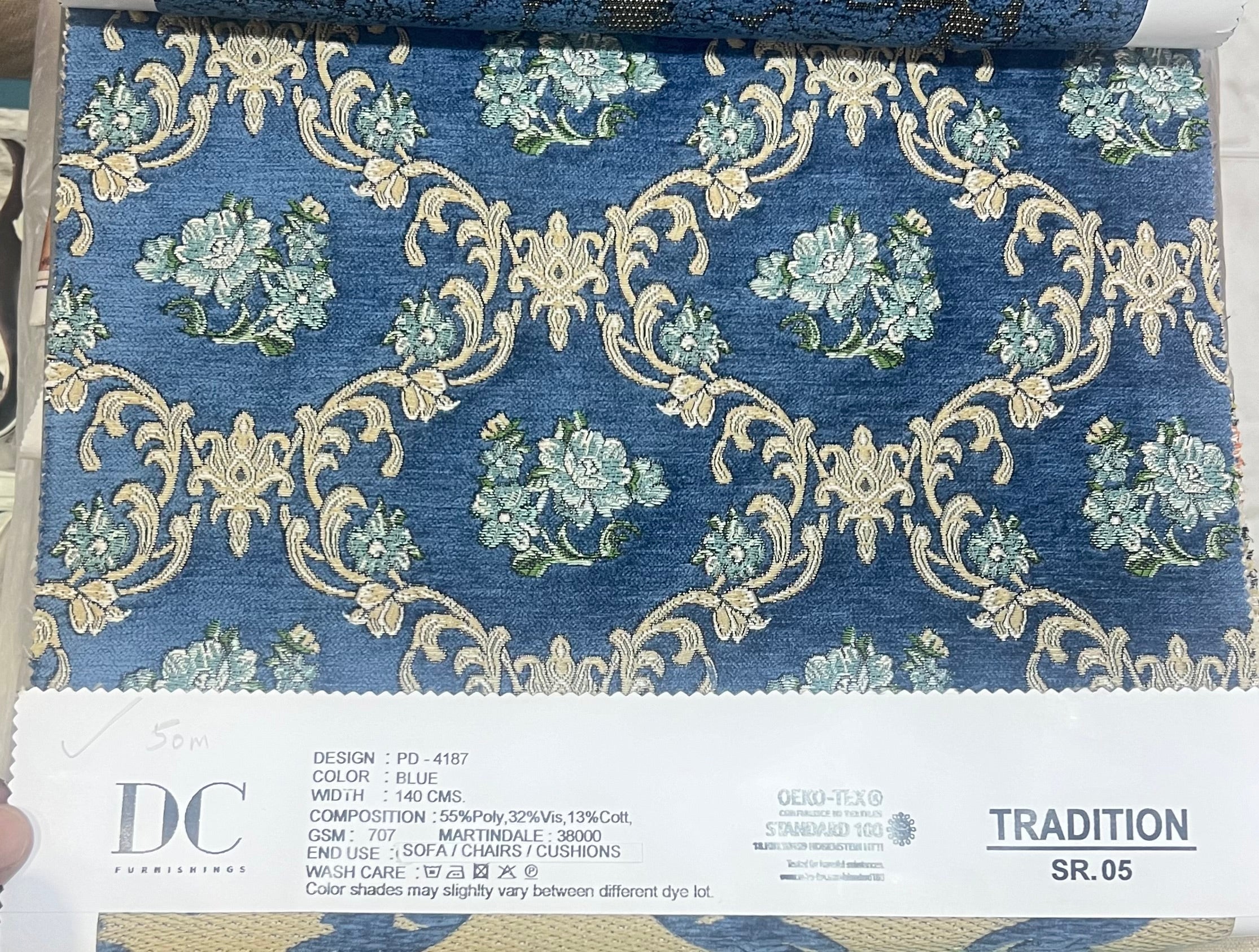 Chenille Jacquard in Vintage Damask –  Upholstery and Crafts (Regal Weave)