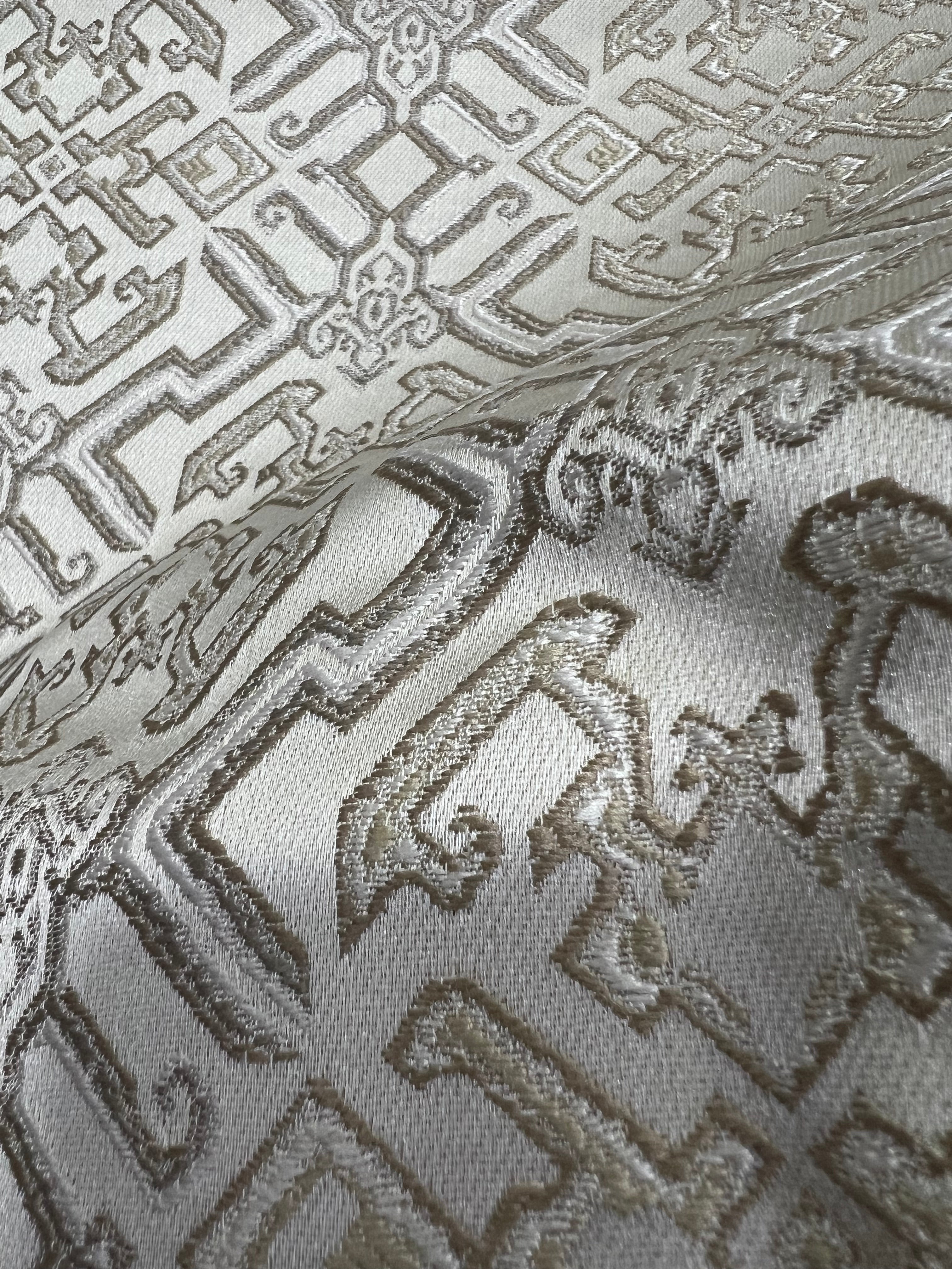 Jacquard Brocade in Roman Mosaic  – Ideal for Dining Chairs & Drapery (Antique Luxe)