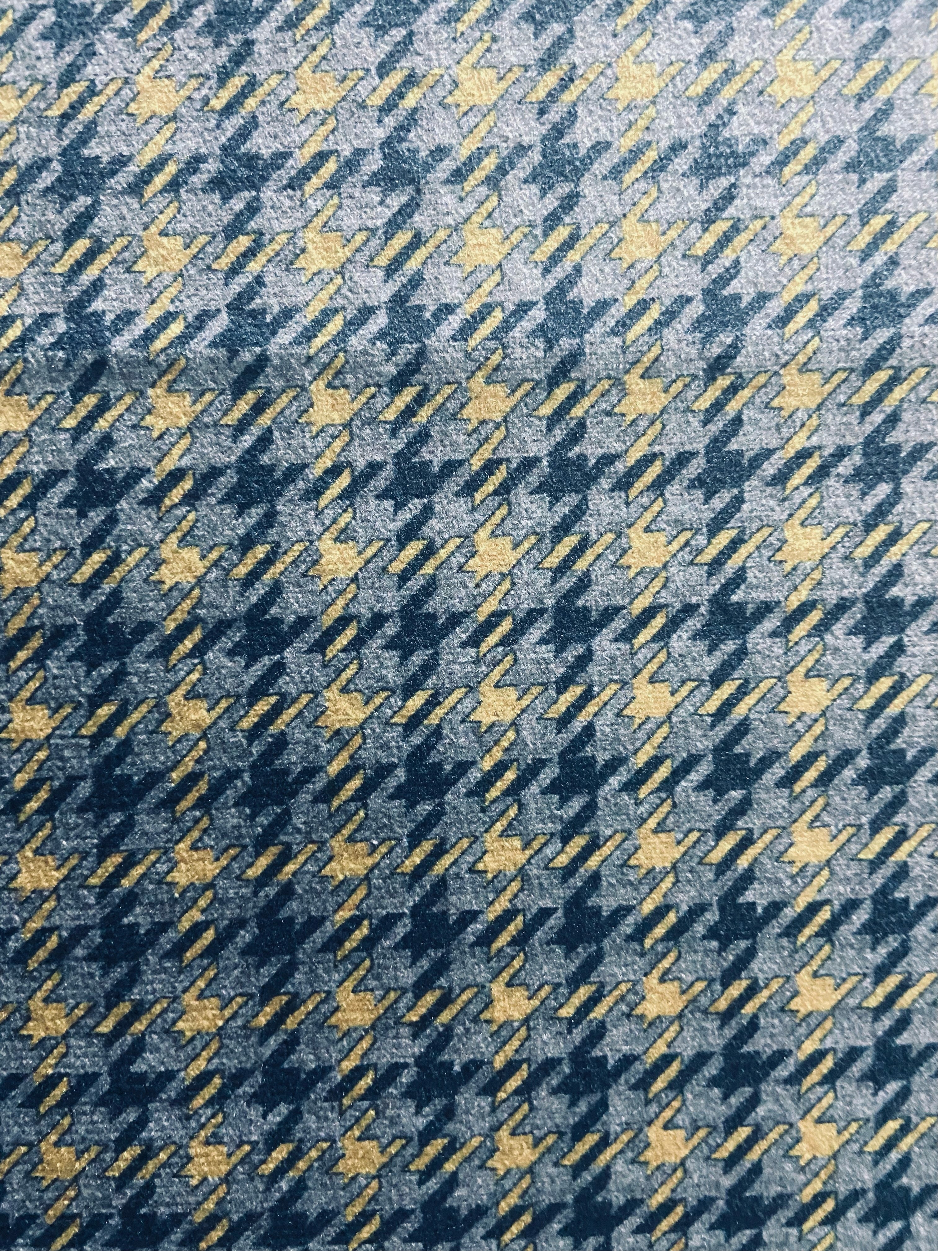 Velvet in Houndstooth Upholstery