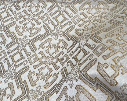 Jacquard Brocade in Roman Mosaic  – Ideal for Dining Chairs & Drapery (Antique Luxe)