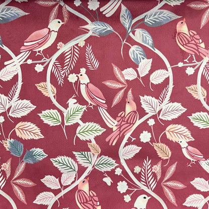 Velvet in Floral Parrot Design –  Window Treatments (Tropical Bloom)