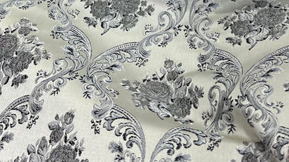 Jacquard Brocade in Damask  – Ideal for Upholstery & Drapes (Victorian Grace)