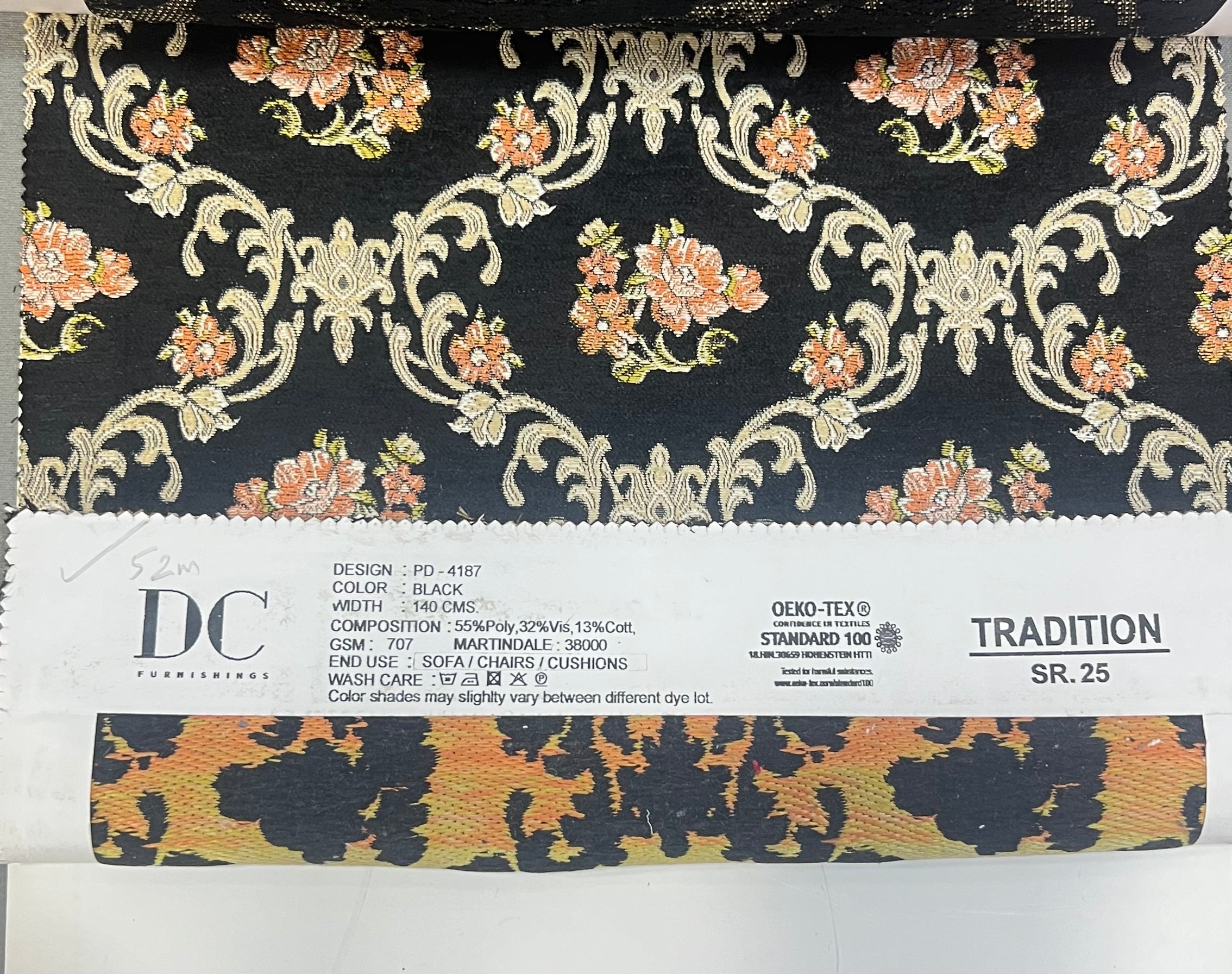 Chenille Jacquard in Vintage Damask –  Upholstery and Crafts (Regal Weave)