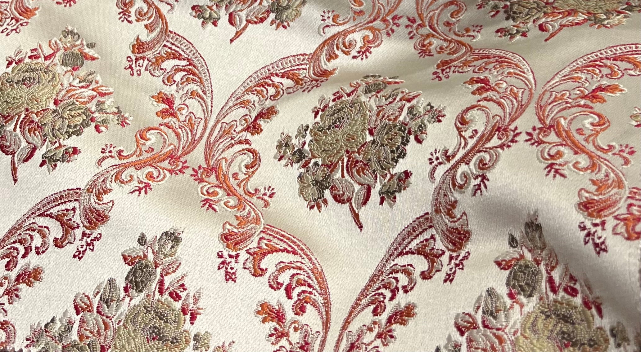 Jacquard Brocade in Damask  – Ideal for Upholstery & Drapes (Victorian Grace)