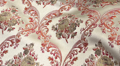 Jacquard Brocade in Damask  – Ideal for Upholstery & Drapes (Victorian Grace)
