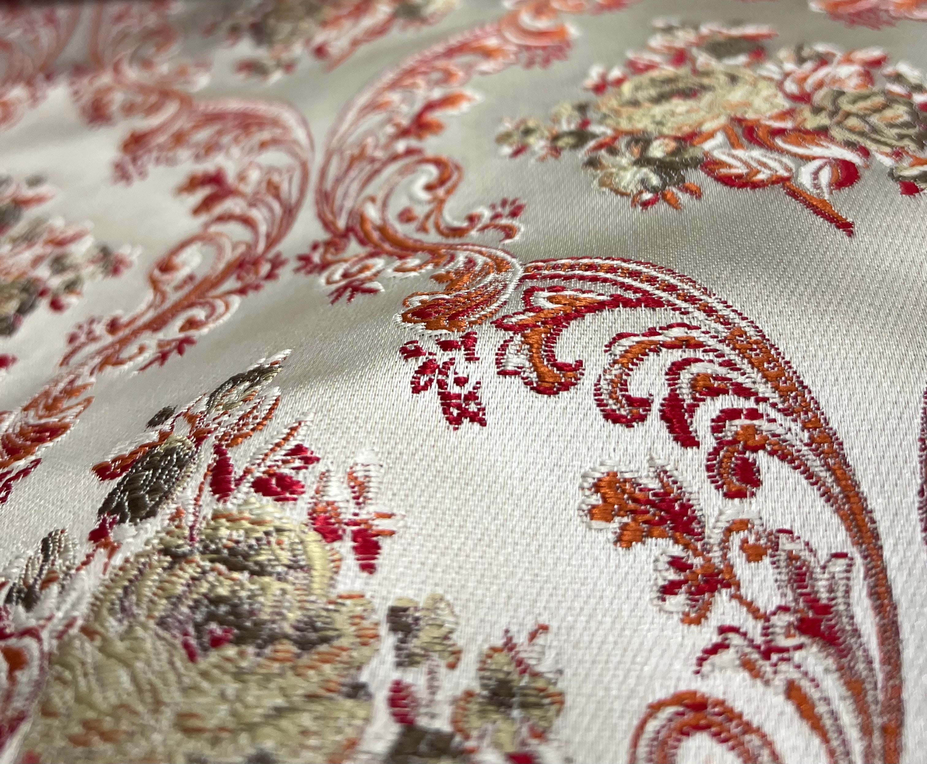 Jacquard Brocade in Damask  – Ideal for Upholstery & Drapes (Victorian Grace)