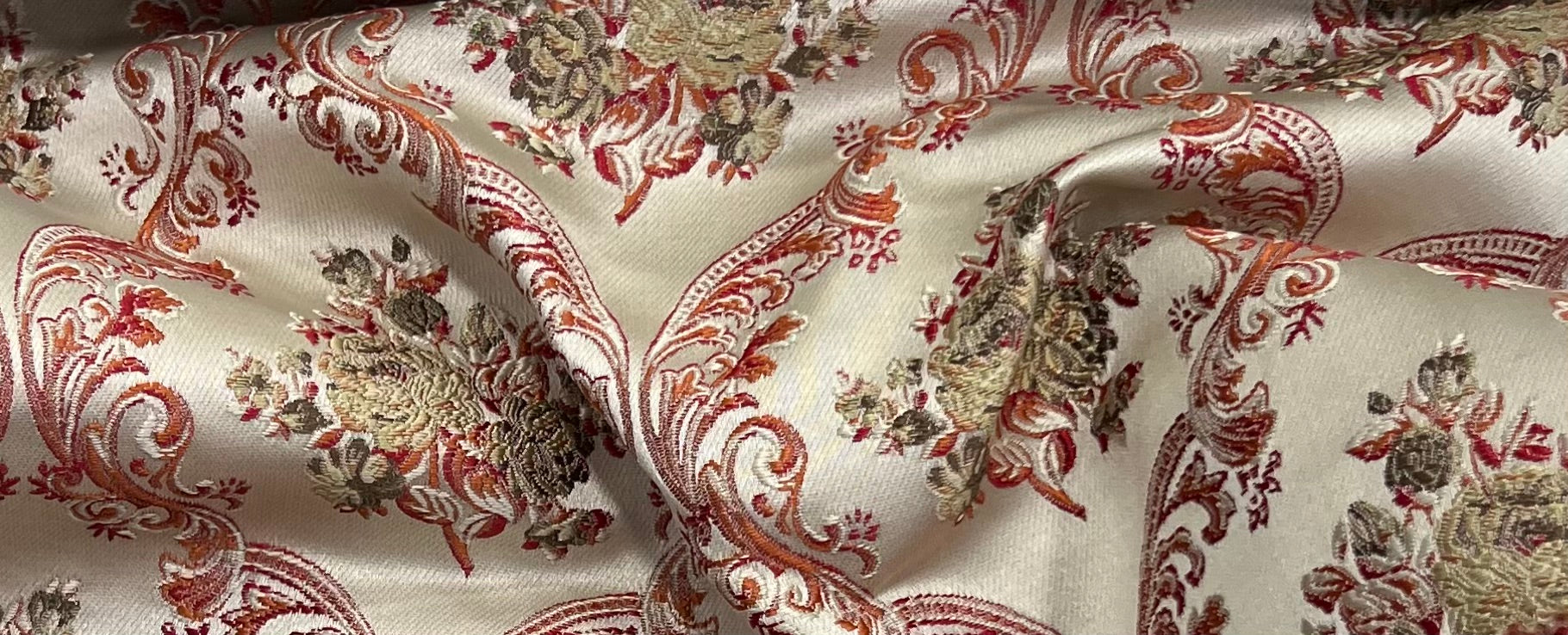 Jacquard Brocade in Damask  – Ideal for Upholstery & Drapes (Victorian Grace)
