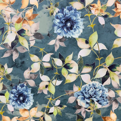 Velvet in Floral – Ideal for Sofa Upholstery & Cushion Covers (Botanic Luxe)