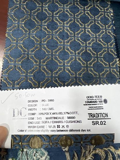 Chenille Jacquard in Vintage Abstract Geometric – Perfect for Upholstery (Heritage Grid)