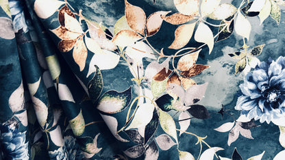 Velvet in Floral – Ideal for Sofa Upholstery & Cushion Covers (Botanic Luxe)