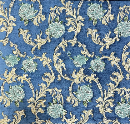 Chenille Jacquard in Vintage Floral Scroll – Upholstery & Craft (Classic Weave)
