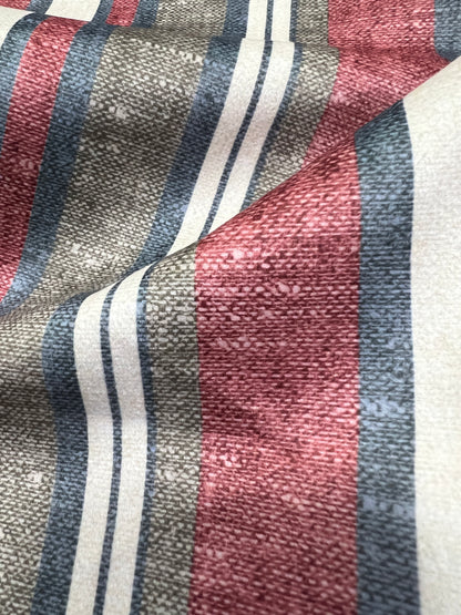Velvet in Vintage Cuban Stripe – Upholstery (Retro Lines)