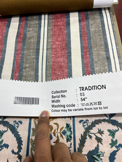 Velvet in Vintage Cuban Stripe – Upholstery (Retro Lines)