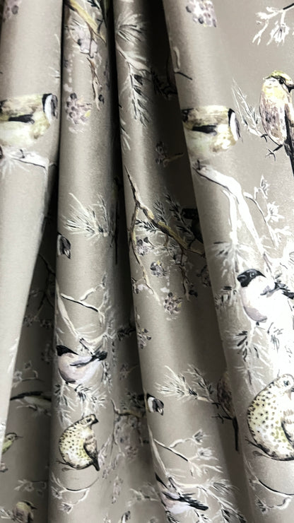 Velvet in Floral Pigeon Design – Ideal for Sofa Upholstery & Cushion Covers (Regal Aviary)