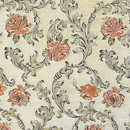 Chenille Jacquard in Vintage Floral Scroll – Upholstery & Craft (Classic Weave)