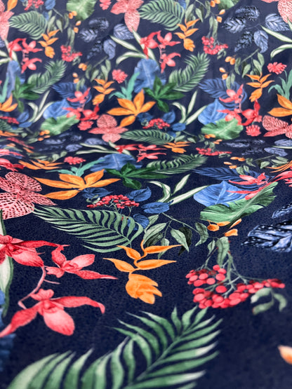 Velvet in Tropical Flower Design – Upholstery & Décor (Island Bloom)