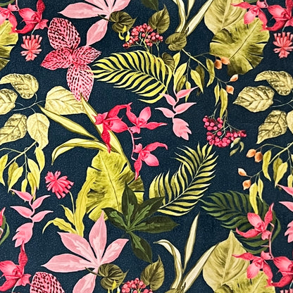 Velvet in Tropical Flower Design – Upholstery & Décor (Island Bloom)