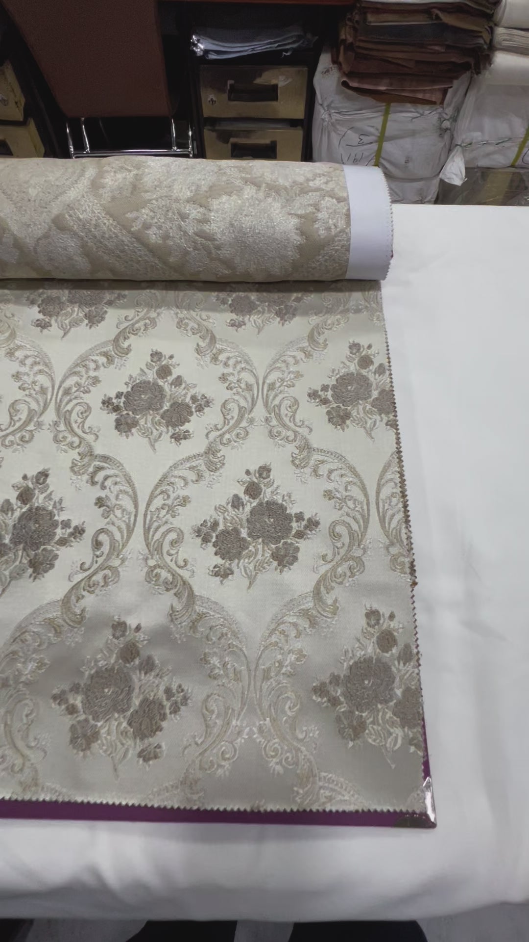 Jacquard Brocade in Damask  – Ideal for Upholstery & Drapes (Victorian Grace)