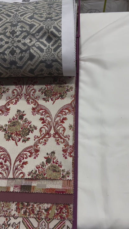 Jacquard Brocade in Damask  – Ideal for Upholstery & Drapes (Victorian Grace)
