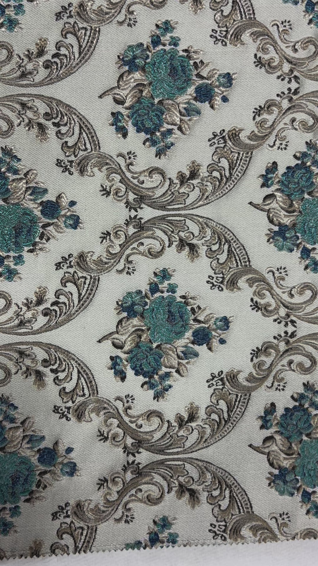 Jacquard Brocade in Damask  – Ideal for Upholstery & Drapes (Victorian Grace)