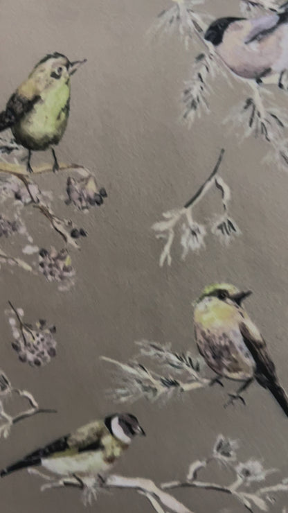 Velvet in Floral Pigeon Design – Ideal for Sofa Upholstery & Cushion Covers (Regal Aviary)