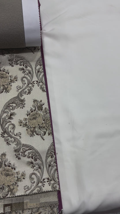 Jacquard Brocade in Damask  – Ideal for Upholstery & Drapes (Victorian Grace)